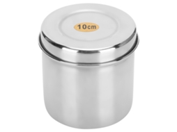 Recipiente de aço inox com tampa, para algodão, hospital, lar | MARCA