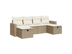 Garden Sofa Set, Garden Sofa Sets Vidaxl Bege Rattan / Vime (n/a)