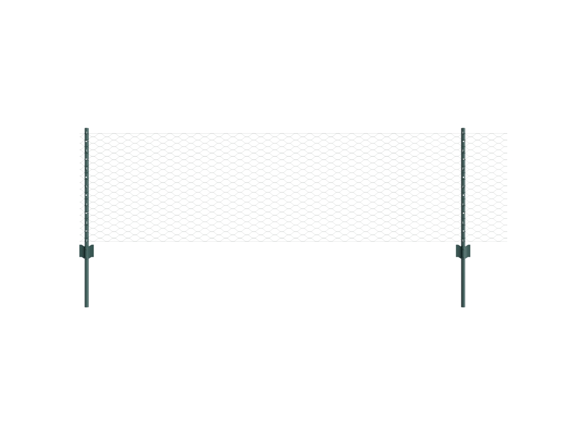 Conjunto 1 Painel De Cerca Vidaxl Verde Aço (25 X 0,6 M)