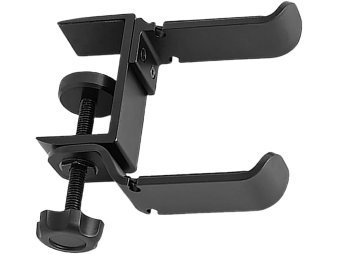 Suporte De Mesa Preto Mikikit Para Dois Fones Ouvido, Feito De Plástico Resistente E Silicone, Com Design Elegante Para