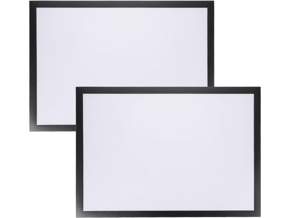 Conjunto 2 Molduras Magnéticas Autoadesivas Fotos Plástico Preto Exibir Pinturas Diamantes Decorar Paredes GOKOCO