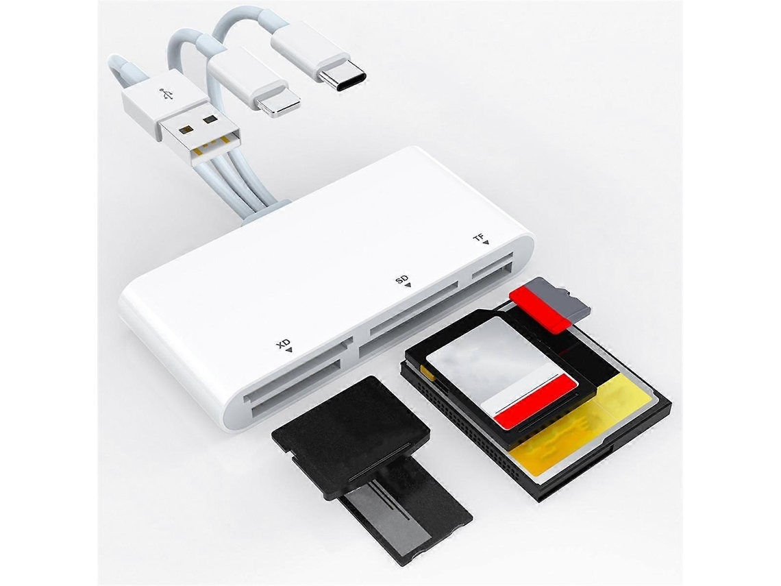 Lurelia Leitor De Cartões Usb-c/usb Sd/tf/xd-picture/ms Para Iphone/android, Plug Play