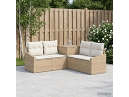 Vidaxl Conjunto De Sofás 5 Unid. Bege E Branco Creme