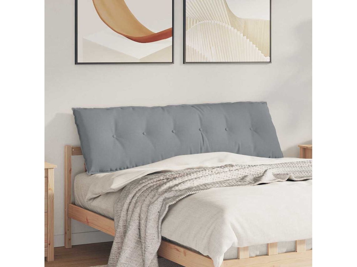 Vidaxl Travesseiro Para Costas Cinzento-claro 160 X 19 X 50 Cm Tecido