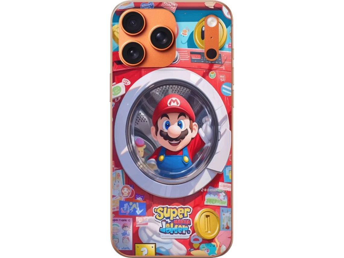 Capa Para Celular Compatível Com Apple Iphone 17 Pro Max Com Estampa De Figura Em Uma Máquina De Lavar, Com Detalhes Coloridos E Design Divertido De J