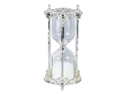 Relógio de Areia Antigo 15 Minutos Decorativo Metal Branco