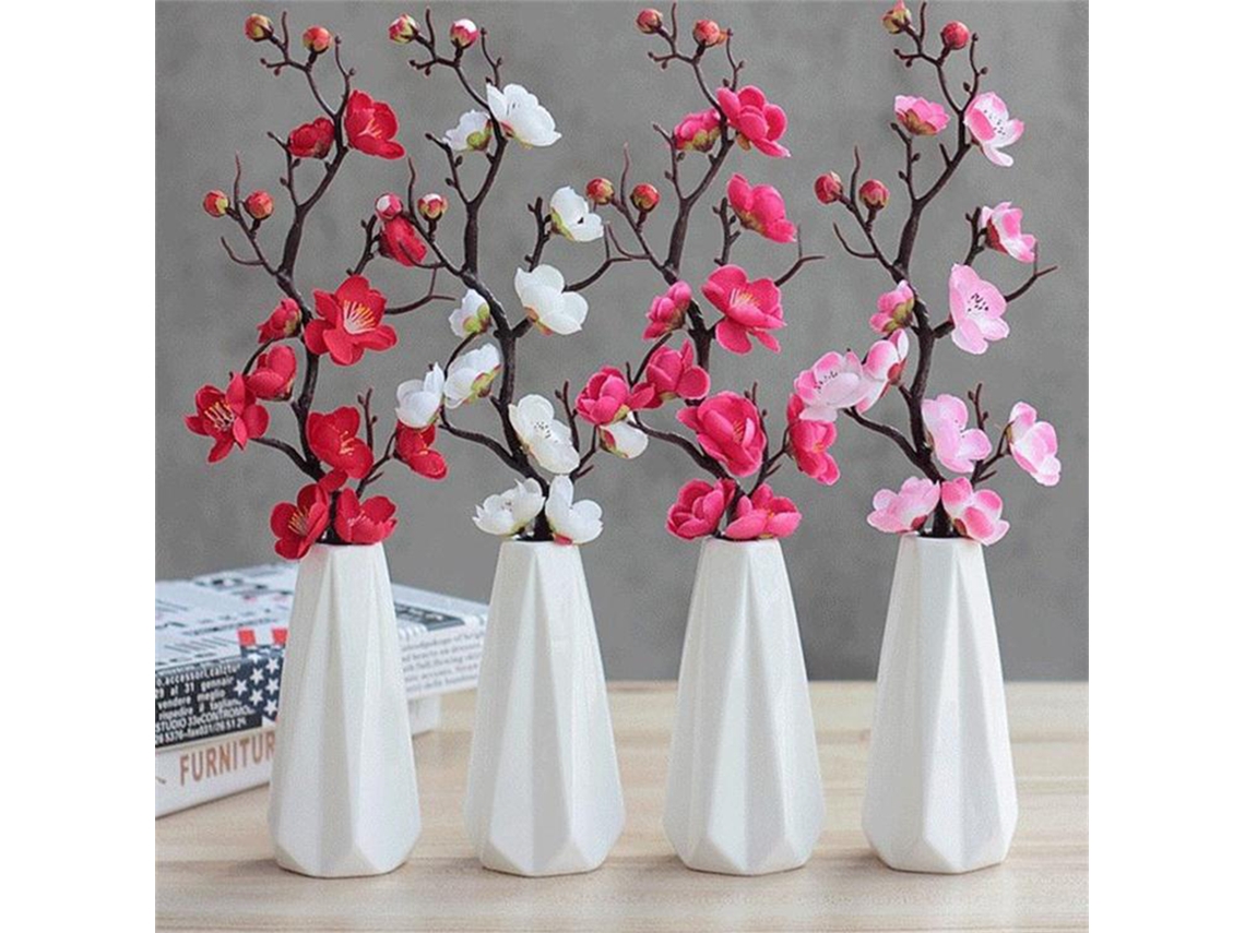 Ramos De Flor De Ameixeira Artificial (28cm, Material De Tecido De Seda) Eoocoo