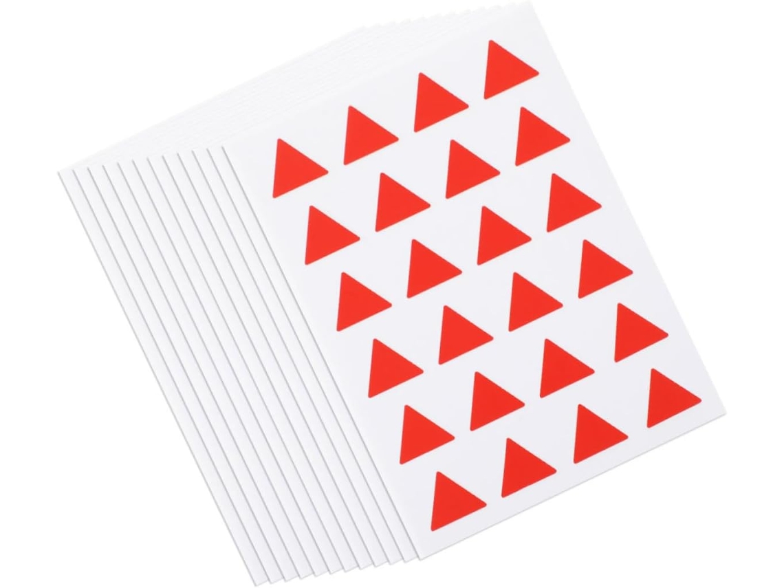 Etiquetas Triangulares, 576 Un, Autoadesivas, Vermelhas