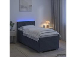 Vidaxl Cama Box Spring Com Colchão E Led Cinzento-escuro 100 X 200 Cm
