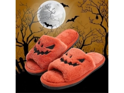 2026 tênis de Halloween Abóbora Feminino Design Animado Pelúcia Sapatos de Casa para Meninas e Senhoras