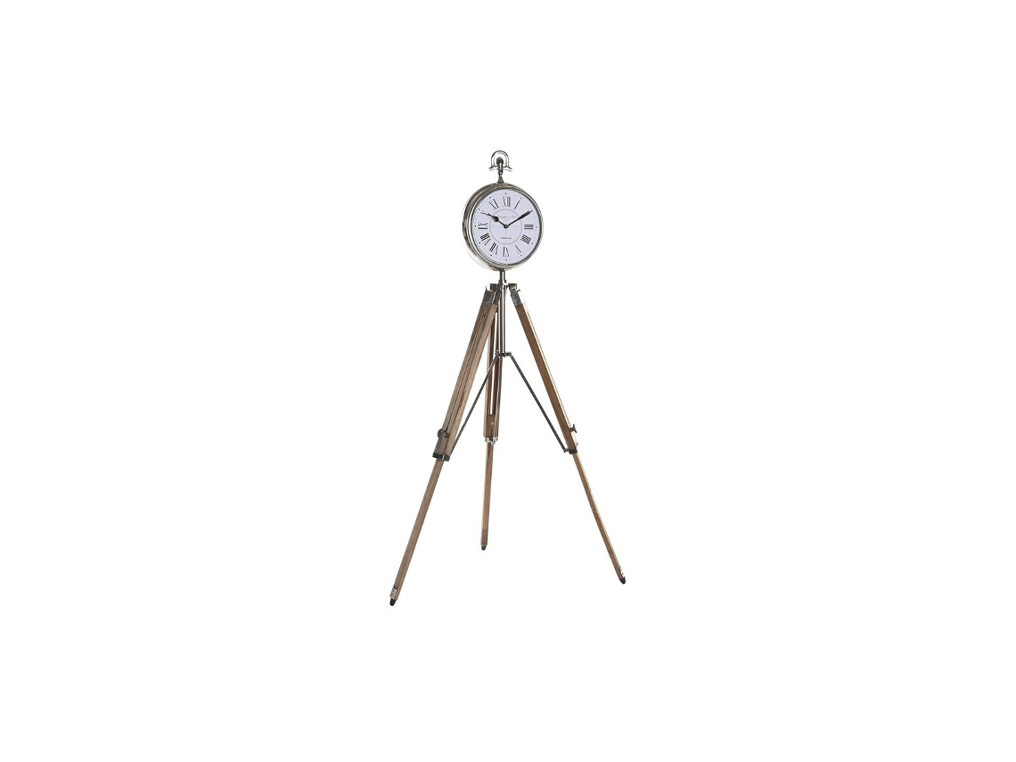 Tafelklok Dkd Home Decor 22 X 40 X 80 Cm Natural Prateado Alumínio Tripé Madeira de Mangueira Tradicional