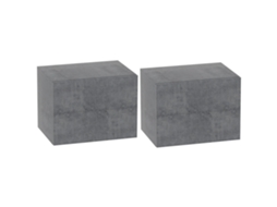 Conjunto de 2 mesas de cabeceira flutuantes, 40x29x30cm, cinza cimento, S/MARCA