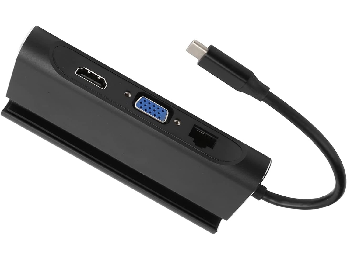 Hub Usb 7 Em 1 Com Adaptador Tipo-c, Interface Multimídia Hd, Vga,