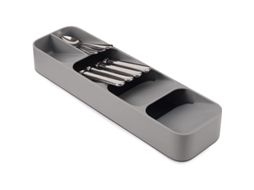 ORGANIZADOR de gaveta Nova Line de talheres compacto 5 compartimentos cinza