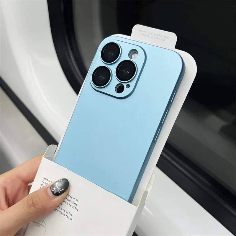 Capa Para Celular Em Tpu Fosco (azul Claro Para Iphone 14 Plus), Protege A Câmera E É Resistente A Impactos.