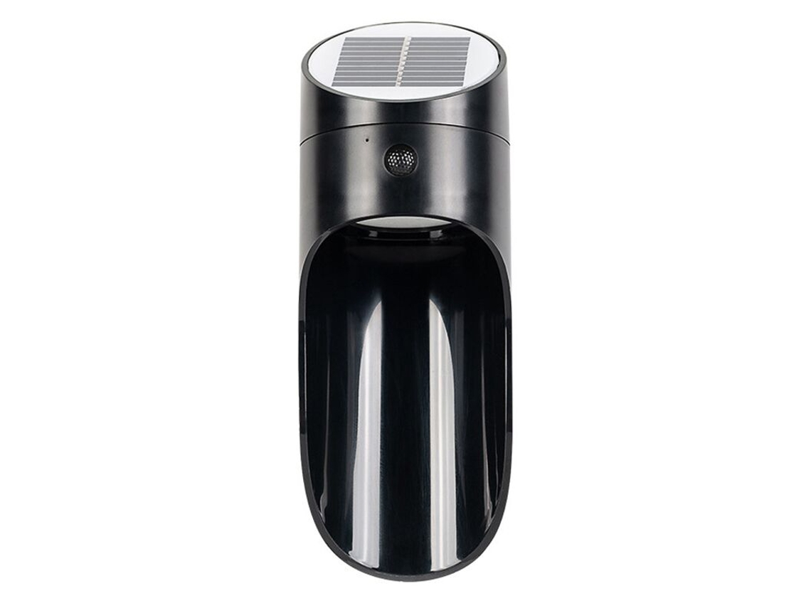 Luminária de parede solar externa Brilvibera, à prova d'água, decorativa, para jardim, com controle inteligente, preta.