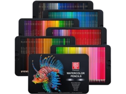 Conjunto De 180 Lápis De Cor Aquarelados De Madeira Macia Para Desenho, Esboço E Pintura, Com Efeitos Suaves