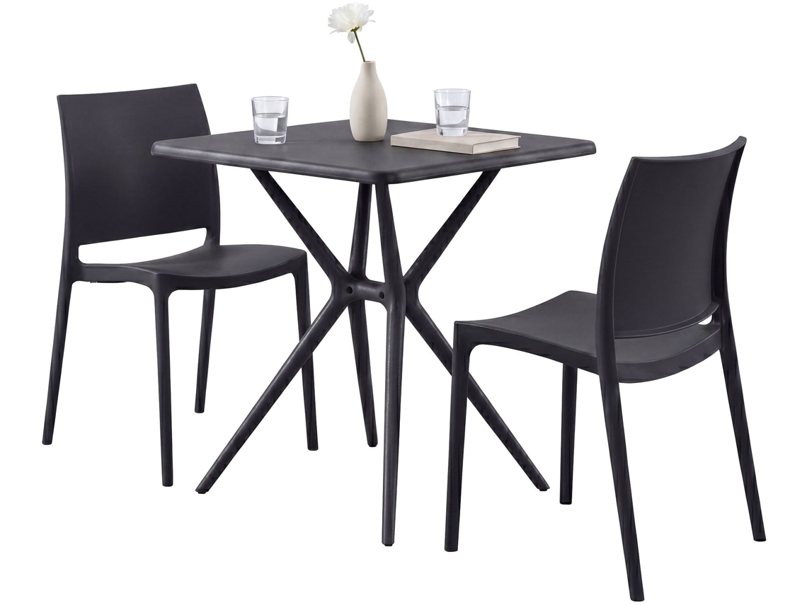 Conjunto De Jardin Amino Com 2 Cadeiras Preto