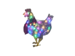 Decoração de galinha com lenço e luzes bege para jardim e quintal LAXISCREED