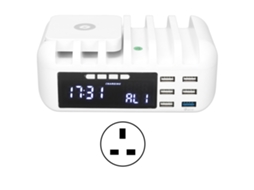 Carregador Sem Fio LAXISCREED 5 Portas Usb com Relógio