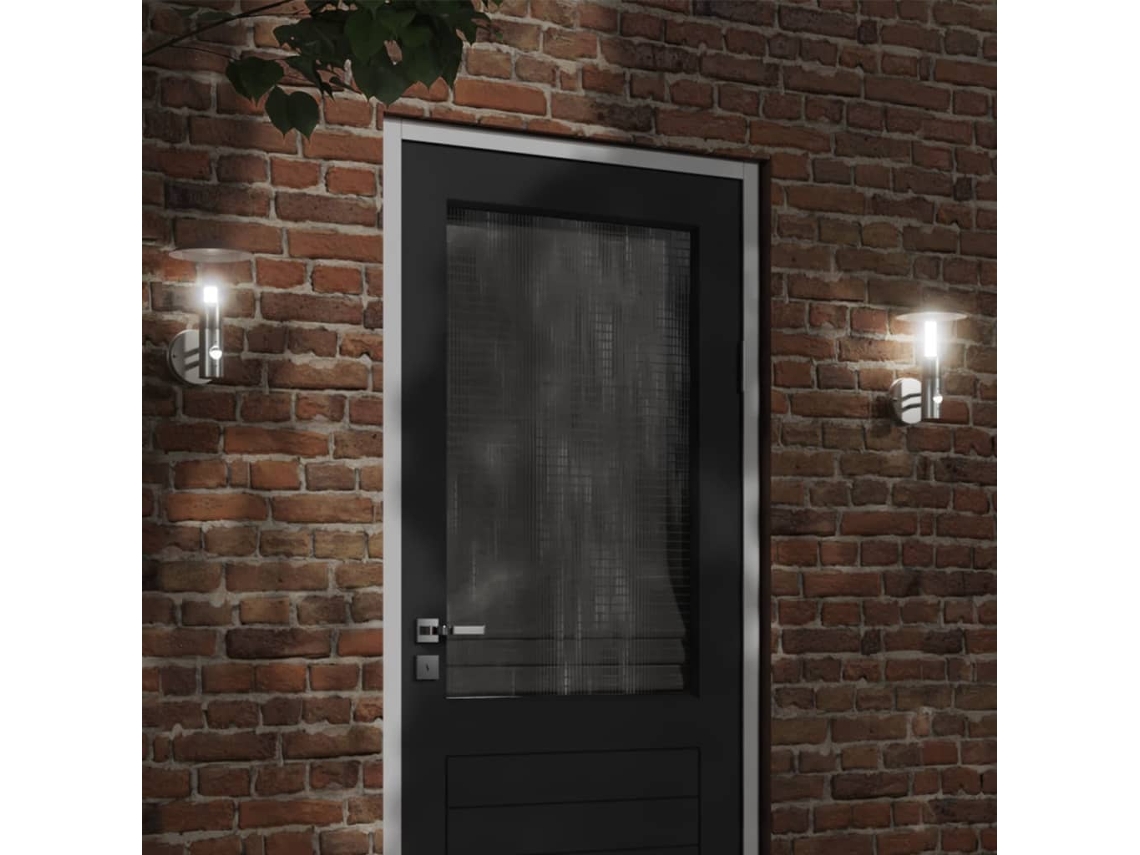 Vidaxl Candeeiro De Parede Exterior Com Sensor Aço Inoxidável Prateado