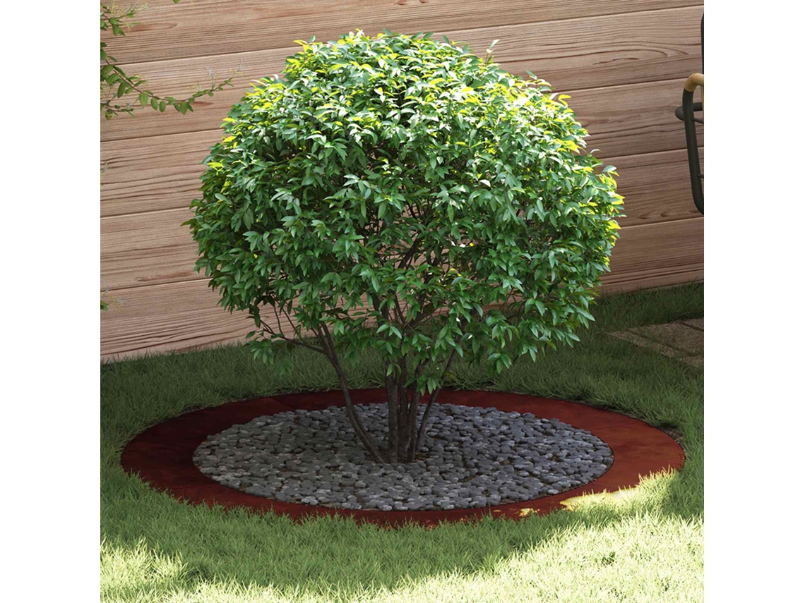 Vidaxl Adequado Para Anel De Árvore Plano Ferro Enferrujado Ø90/120 Cm