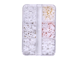 EIOORORRIY Caixa De Nail Art Com Pérolas Douradas E Prateadas E Pétalas De Primavera Para Decoração De Unhas Diy