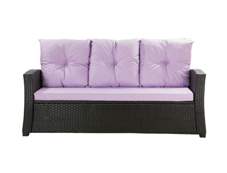 Almofada para Móveis de Jardim Roxo Claro para 3 Pessoas Almofadas de Assento 168X52X7 Almofadas 3*56X50 Almofada para Sofá SETGARDEN