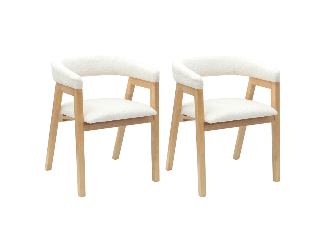 Conjunto 2 Cadeira De Jantar Vidaxl Branco Madeira De Seringueira Maciça (54 X 57 X 73 Cm)
