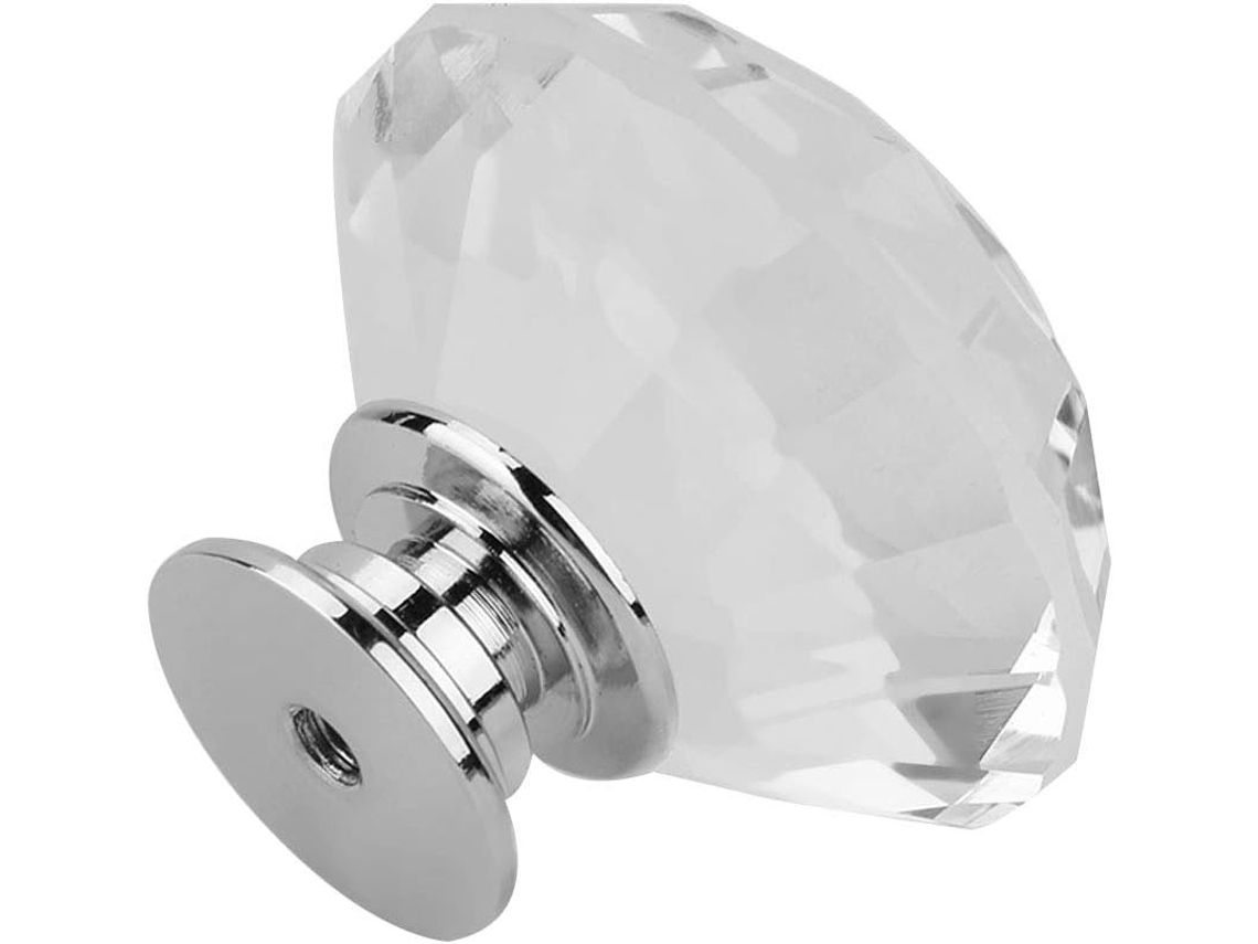 Puxador De Gaveta Hyuduo 40mm Em Cristal, Transparente, Formato Elegante, Ideal Para Substituição Em Guarda Roupas E