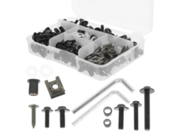 Conjunto De Tampões, Parafusos E Porcas Para Para-brisa De Motocicleta Na Cor Preta.