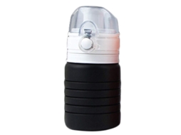 2026 botella Deportiva Plegable Multifuncional, Taza de Agua Telescópica Extensible (preto)