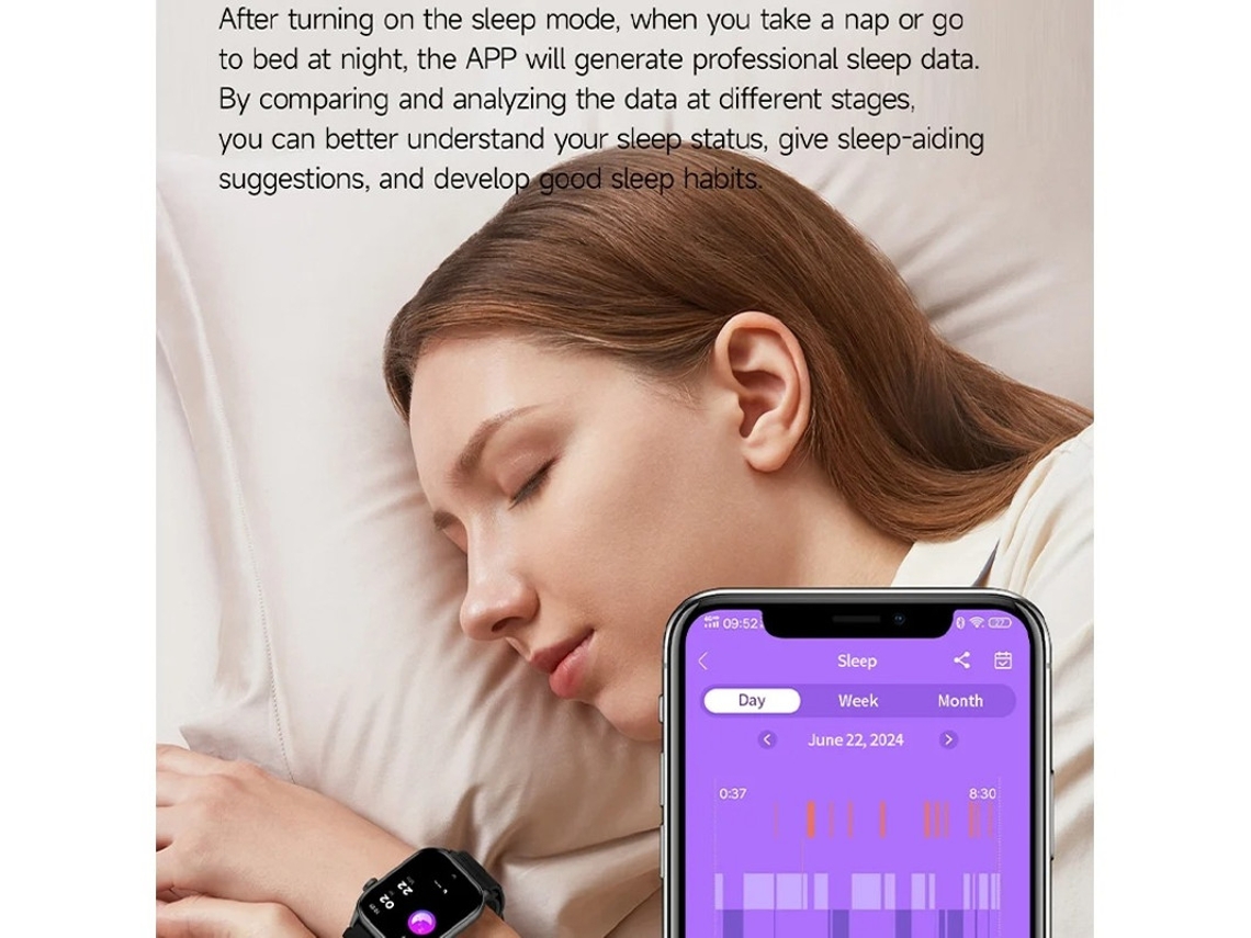 Kr86 Smartwatch Bluetooth Chamando Inteligência Artificial Voice Assist Meio Dia Resto Noite Monitoramento Do Nono Alça De Tído Ro Bestvite
