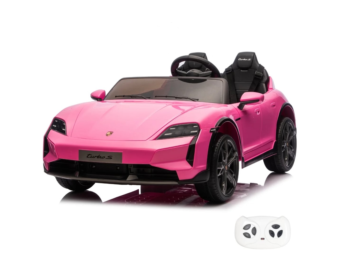 Carro Elétrico Para Crianças 24v - Porsche Taycan Turbo S - 2 Lugares - 2 A 6 Anos - Rosa