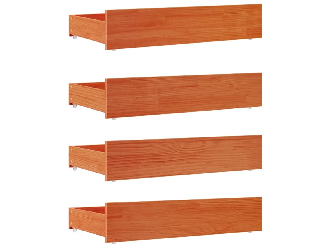 Bed Drawer, Bed Drawers Vidaxl Marrom Madeira De Pinho (90 X 57 X 18 Cm)