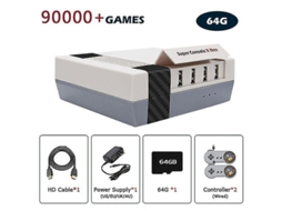 O Super Console X Nes Retro Game Suporta Múltiplos Emuladores Como Psp/ps1/n64/dc Com Dois Controles Com Fio, Entrega Mais De 90.000 Jogos Ly Ebike