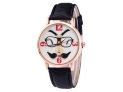 Reloj De Pulsera De Cuarzo Con Correa De Cuero Pu Zhoulianfa Unisex Negro
