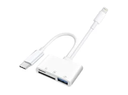 Leitor De Cartão Lightning/type C Para Sd/tf/usb Compatível Com Adaptadores Para Iphone/ipad/android Cuich