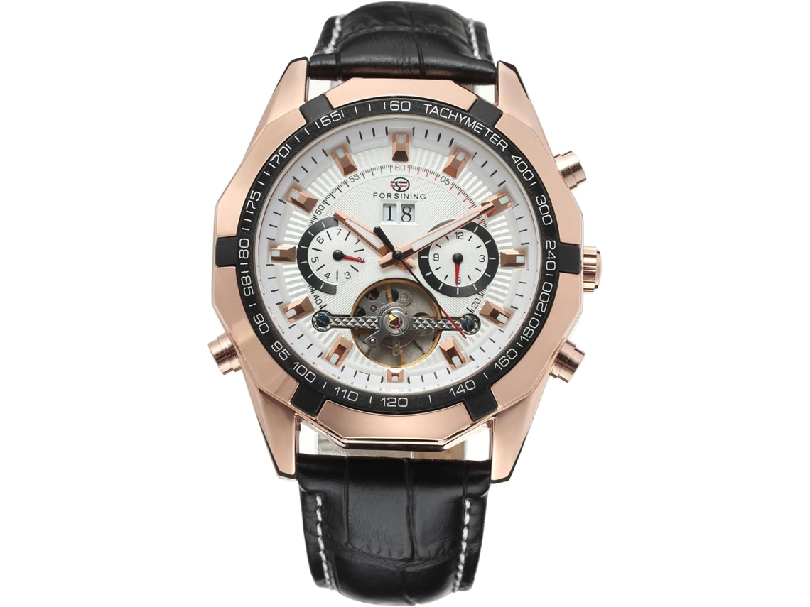 Lurelia Relógio Mecânico Masculino, Automático, Data/calendário, Turbilhão, Aço Inoxidável, Couro