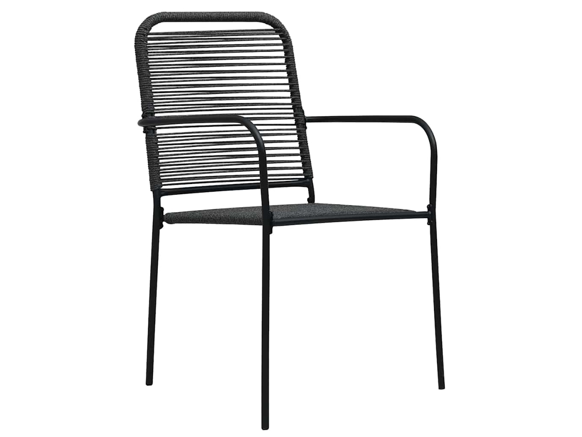Maison Exclusive - Cadeiras De Jardim 4 Pcs Corda De Algodão E Aço Preto