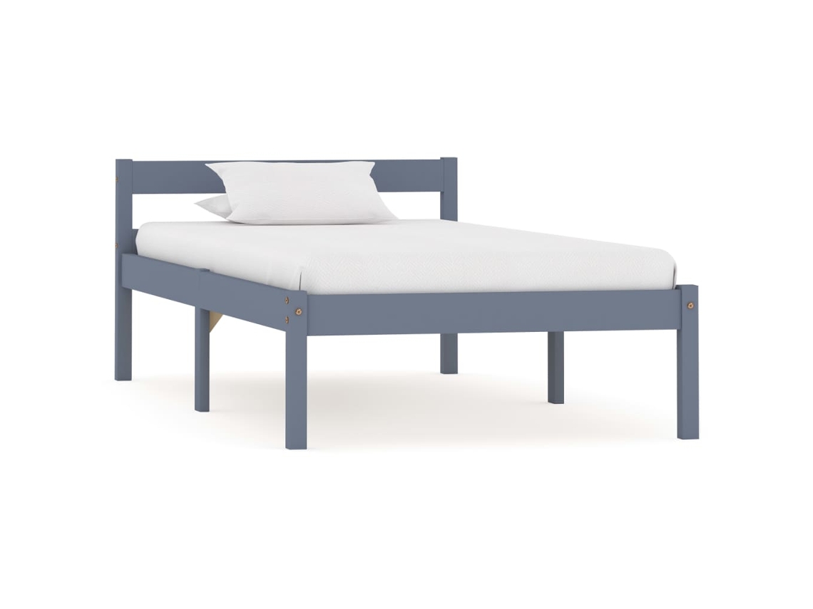 Bed Frame, Bed Frames Vidaxl Cinzeto Madeira De Pinho (100 X 200 Cm)
