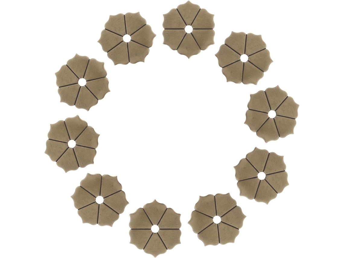 Totority Conjunto De 10 Peças Arruelas Latão Em Formato Flor Para Puxadores E Maçanetas Móveis, Feitas De Cobre