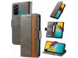 Capa Para Infinix Hot 9 Caseneo Business Com Fecho Magnético Duplo, Abertura Horizontal, Em Couro Pu, Com Suporte, Compartimentos Para Cartões E Carte