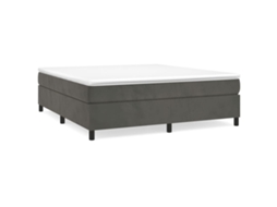 Cama com Molas e Colchão Veludo Cinzento Escuro MAISON EXCLUSIVE (180x200 cm)