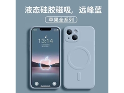 Capa Para Iphone 17 Azul Peak Em Silicone Líquido Totalmente Magnética E Macia