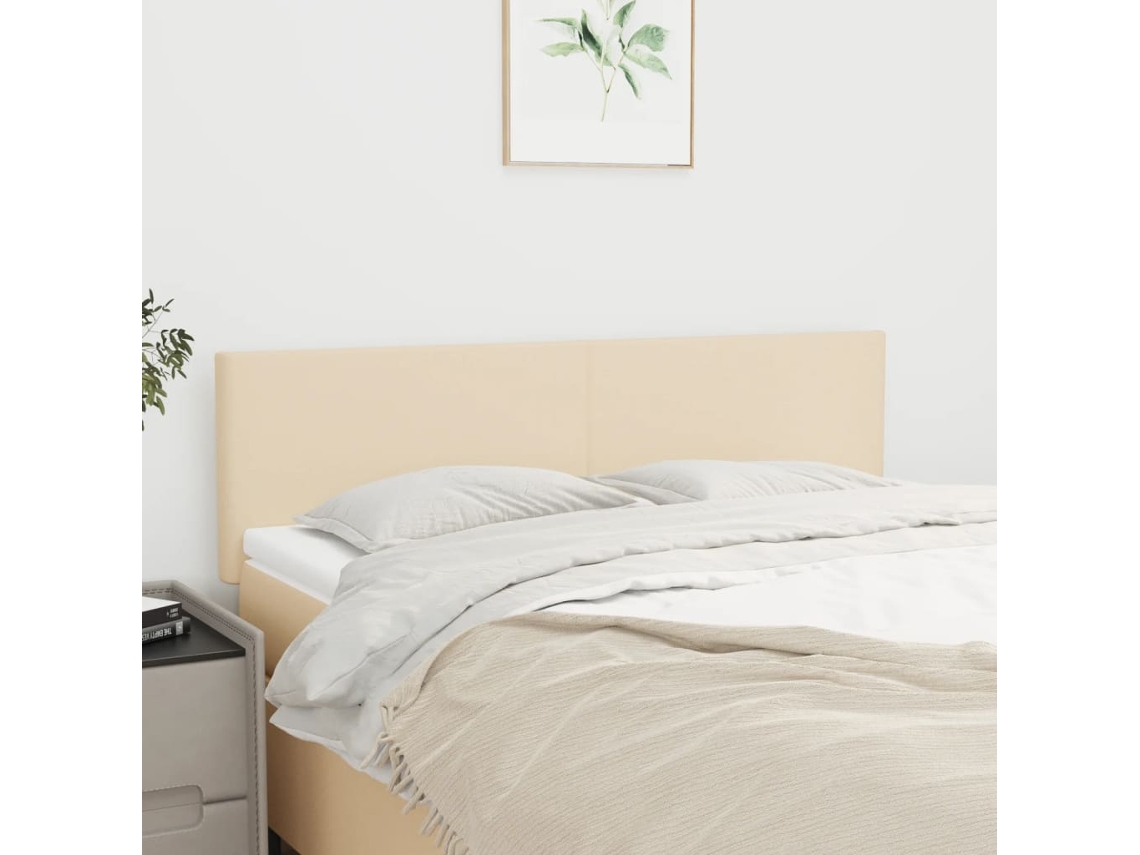 Vidaxl Cabeceiras Creme 144x5x78/88 Cm Tecido