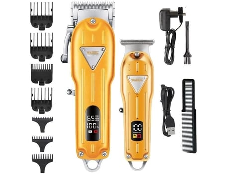 Máquina De Cortar Cabelo Para Homens, Máquina De Cortar Cabelo E Barba Profissional Sem Fio 2pcs, Recarregável E À Prova Dágua, Tela Led E 7 Pentes