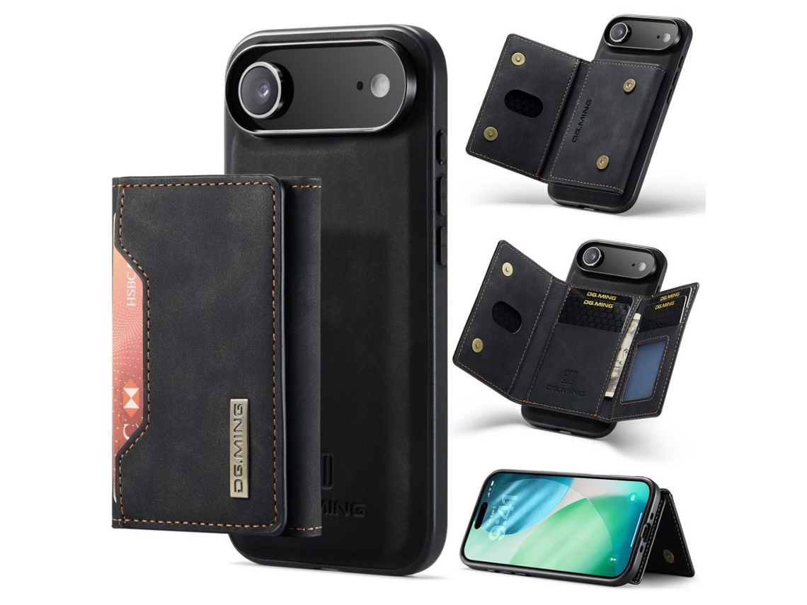Capa Para Iphone Air Dg.ming Com Carteira Integrada - Preta