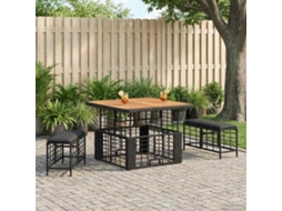 Vidaxl Conjunto De Jantar Para Jardim 3 Unid. Preto E Cinza