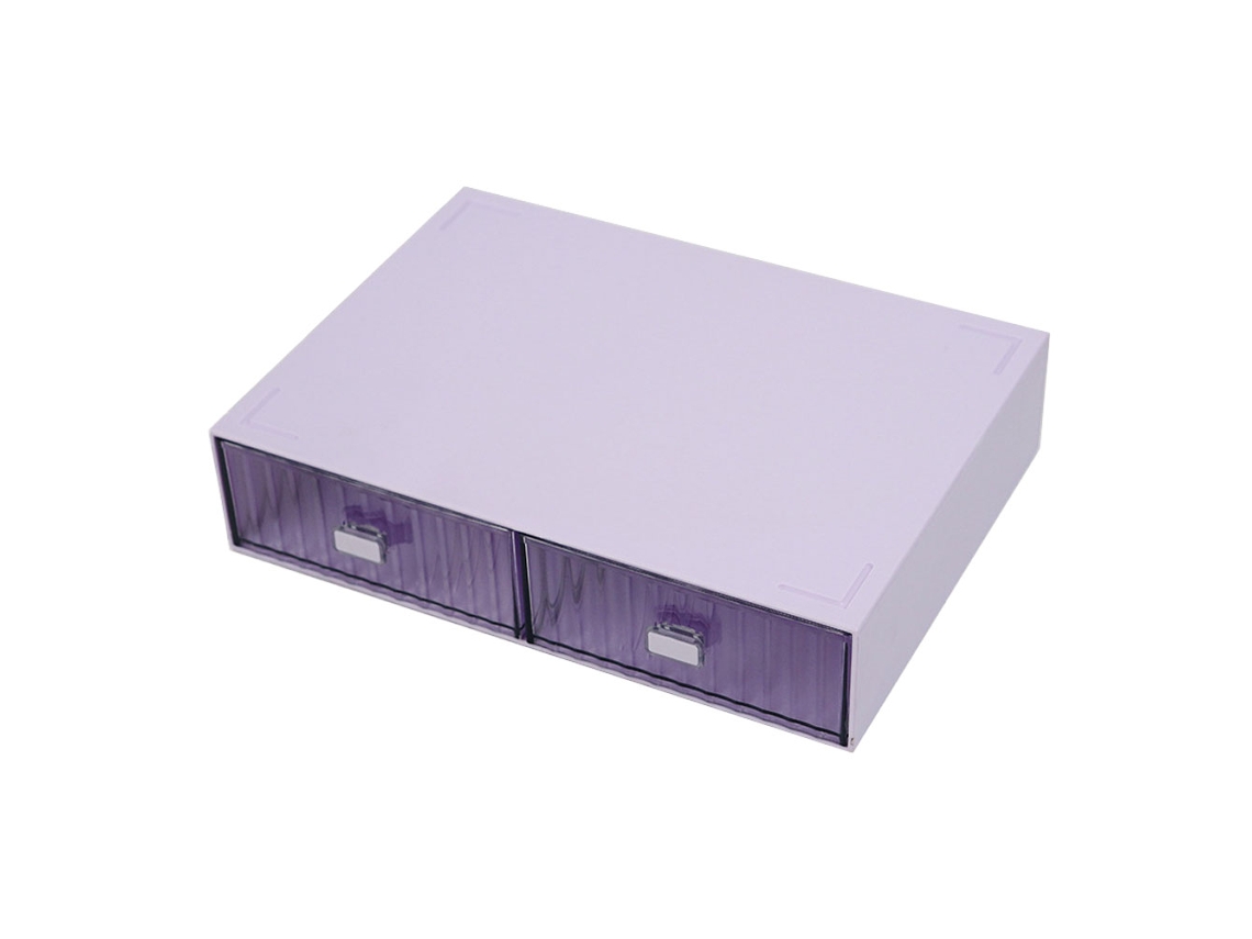 Organizador de Gavetas de Mesa Gavetas de Armazenamento Empilháveis Organizadores de Mesa Abs para Escritório Escola e Casa 2 Gavetas 23*16,5*5Cm